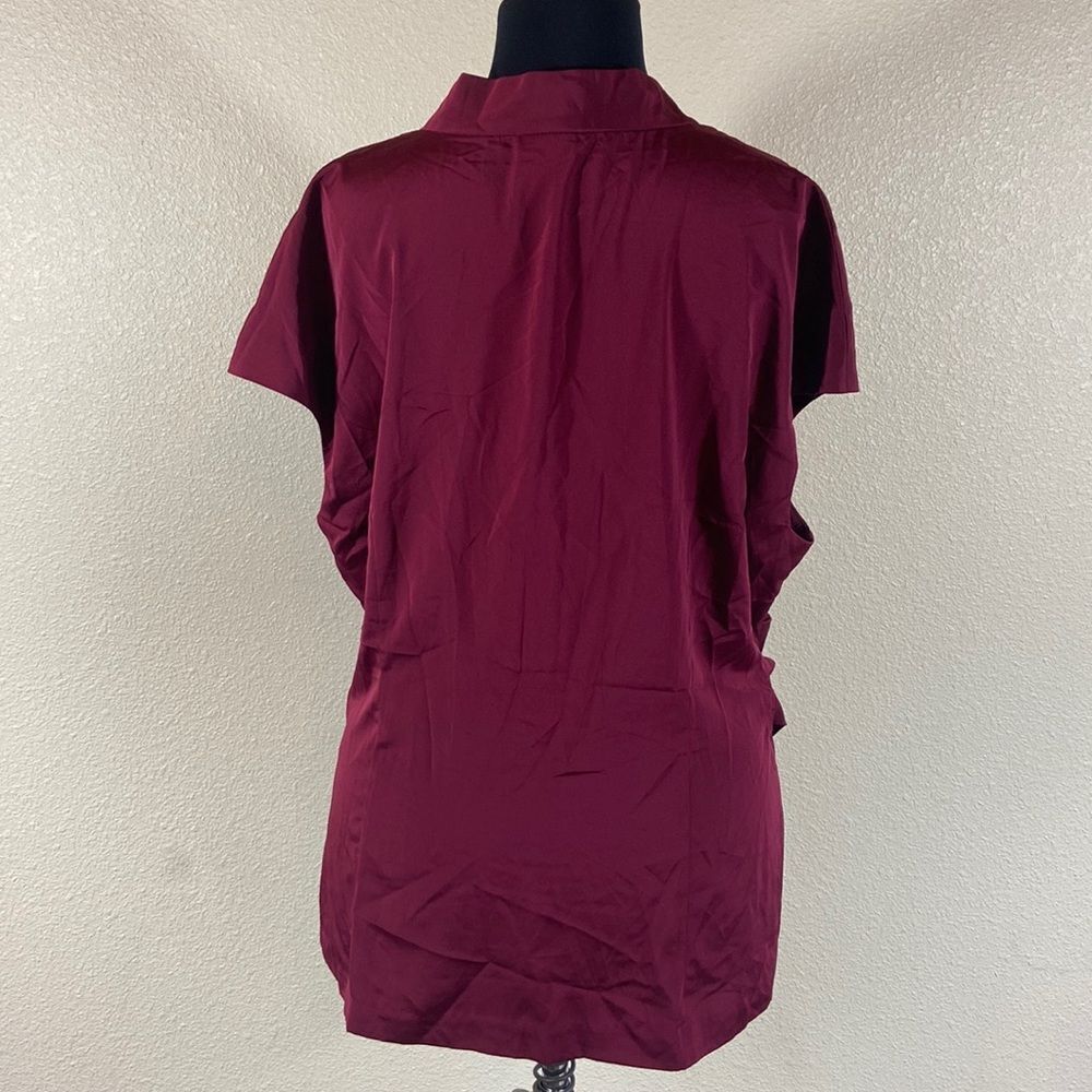 New Worthington Woman Color Burgundy Blouse Size 1X - Picture 3 of 13